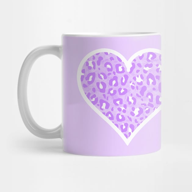 Purple and White Leopard Print Heart by bumblefuzzies